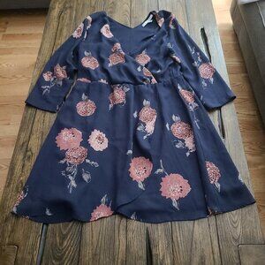 Collective Concepts Small Floral Faux Wrap Dress